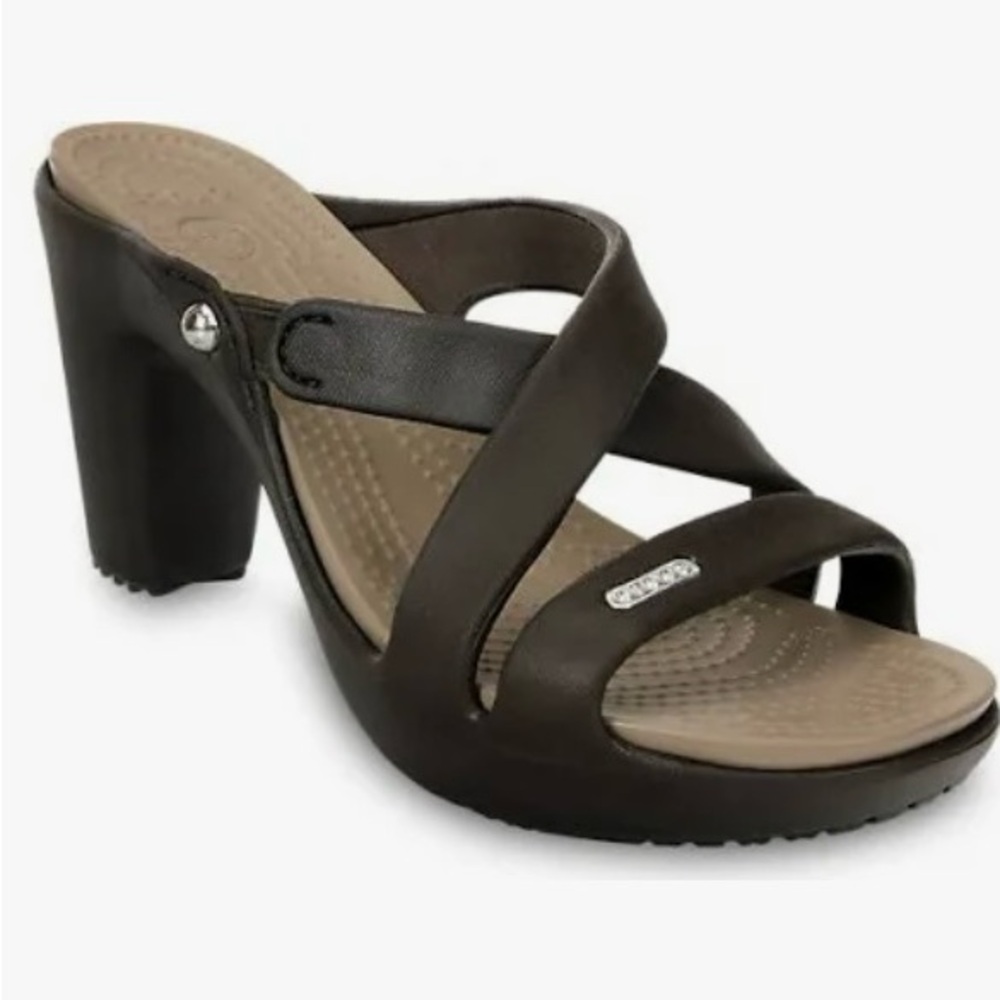 CROCS Cyprus IV Expresso Heeled Sandals- size 10